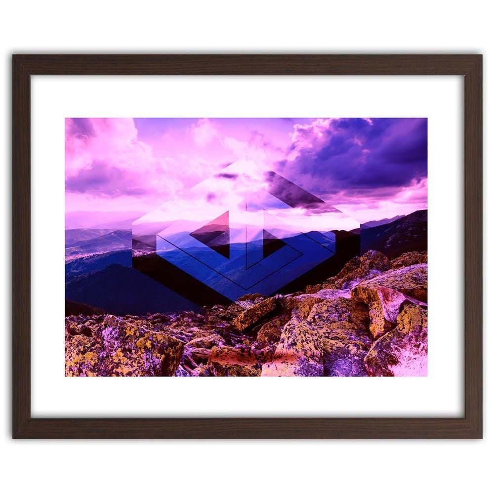 Glezna brūnā rāmī - Landscape With Geometric Figure 2 Home Trends DECO