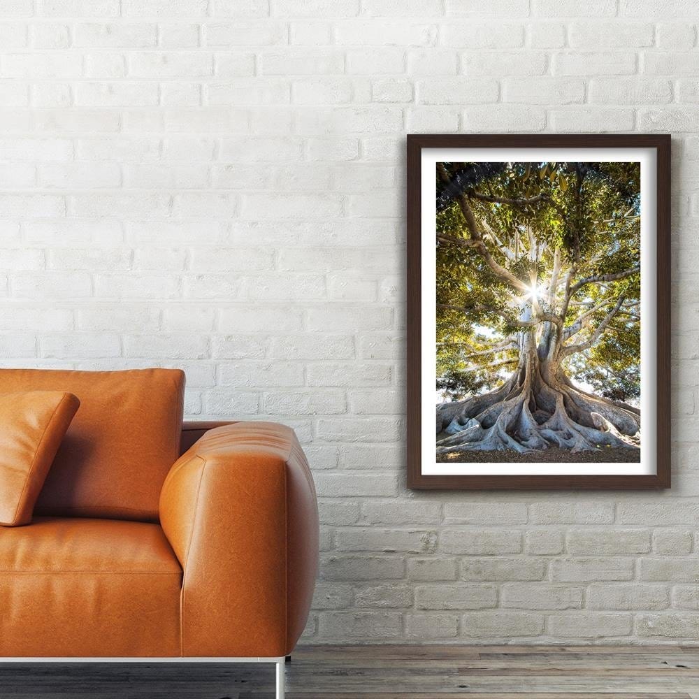 Glezna brūnā rāmī - Large Exotic Tree Home Trends DECO