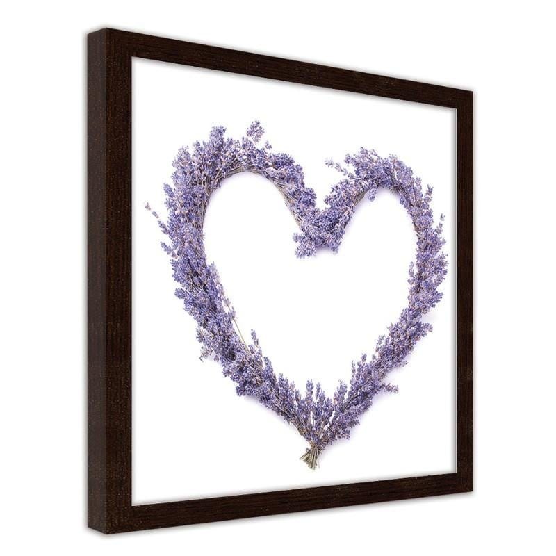 Glezna brūnā rāmī - Lavender heart Home Trends DECO
