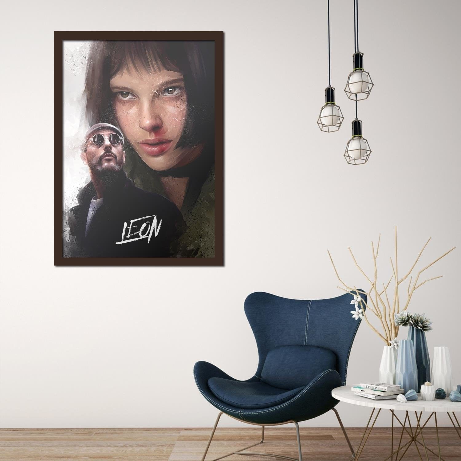 Glezna brūnā rāmī - Leon And Mathilda Home Trends DECO