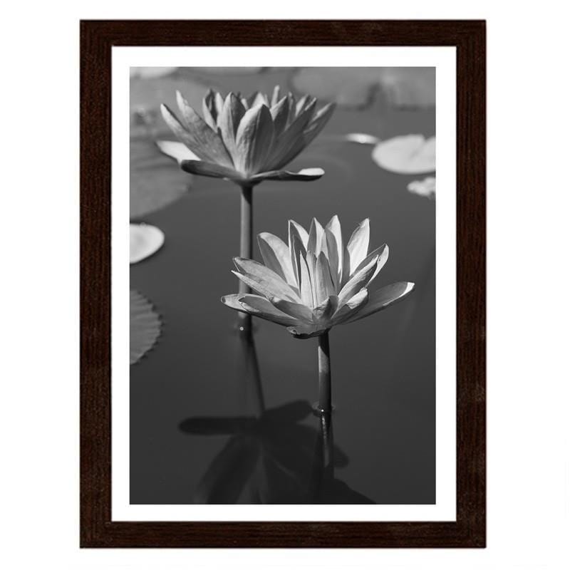 Glezna brūnā rāmī - Lilies in the pond Home Trends DECO