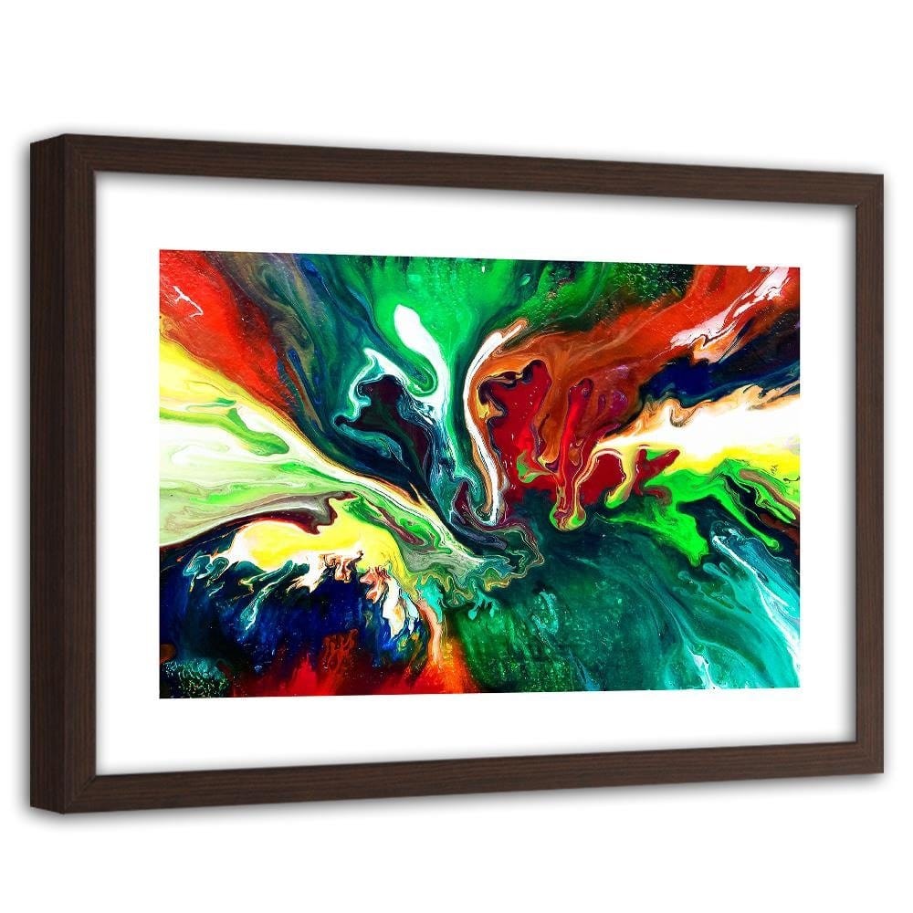 Glezna brūnā rāmī - Liquid Abstraction Home Trends DECO