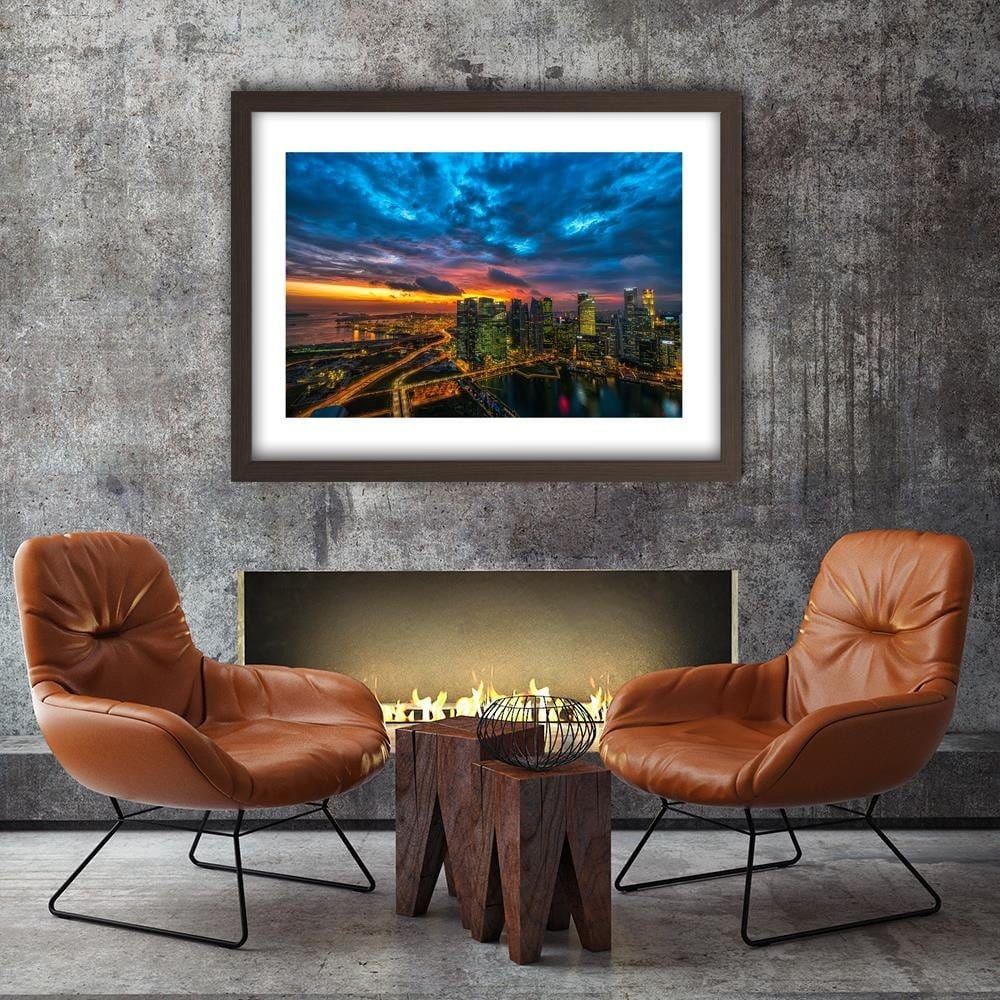 Glezna brūnā rāmī - Lit City Home Trends DECO