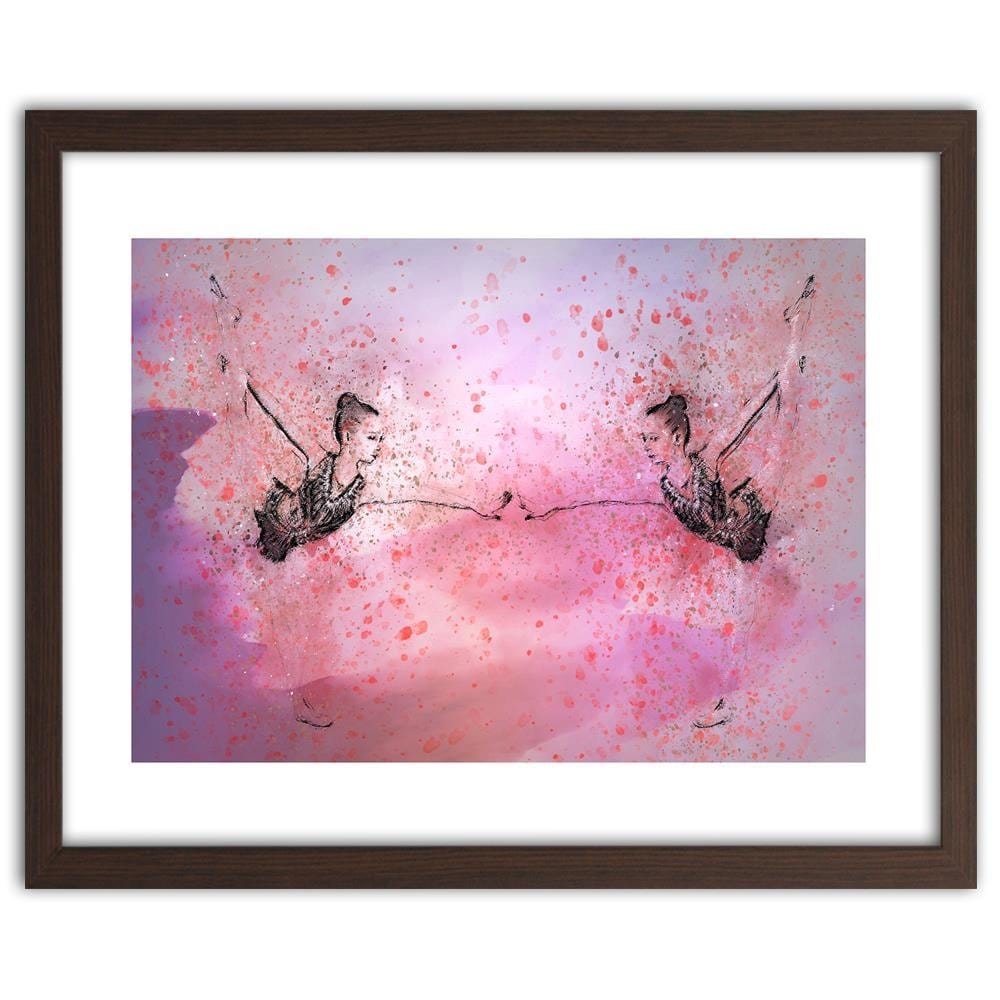 Glezna brūnā rāmī - Little Ballerina Front Of The Mirror Home Trends DECO