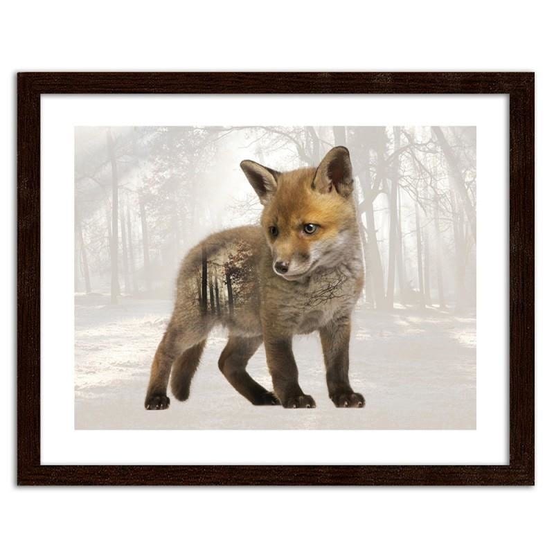 Glezna brūnā rāmī - Little fox Home Trends DECO