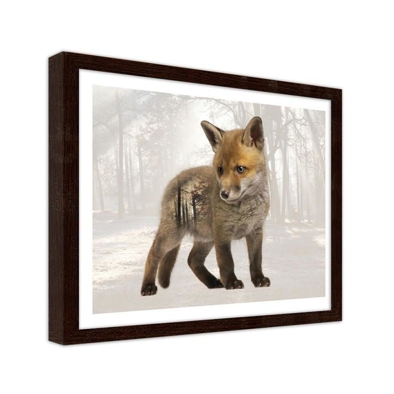 Glezna brūnā rāmī - Little fox Home Trends DECO