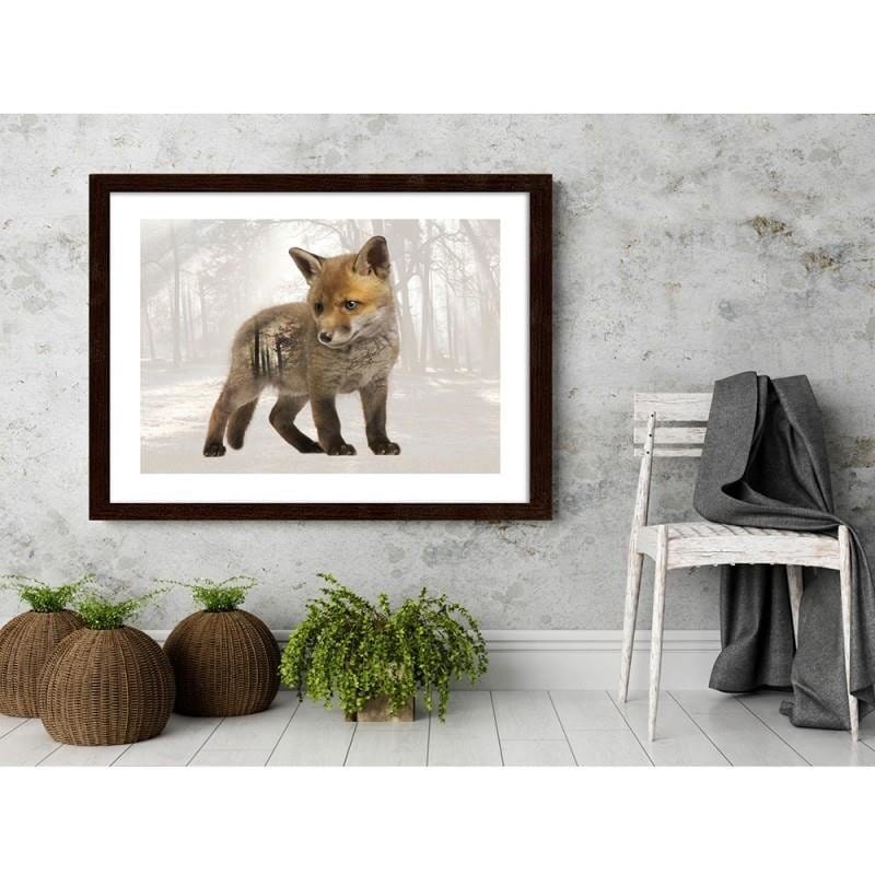 Glezna brūnā rāmī - Little fox Home Trends DECO