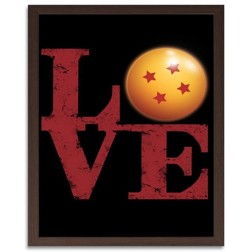 Glezna brūnā rāmī - Love Inscription Red Home Trends DECO