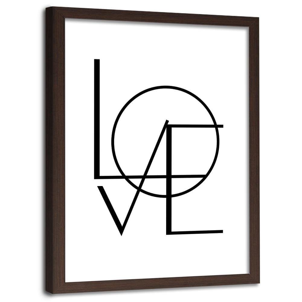 Glezna brūnā rāmī - Love On The White Background Home Trends DECO