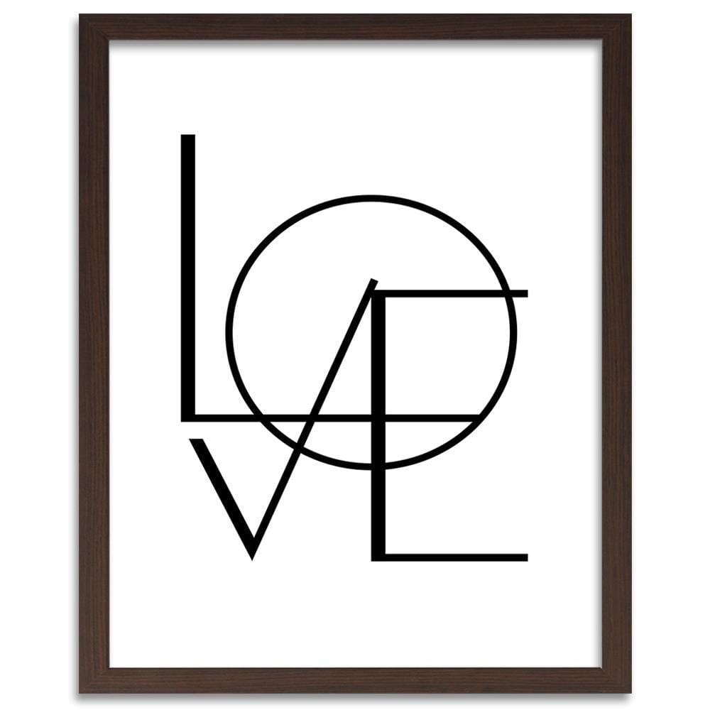 Glezna brūnā rāmī - Love On The White Background Home Trends DECO