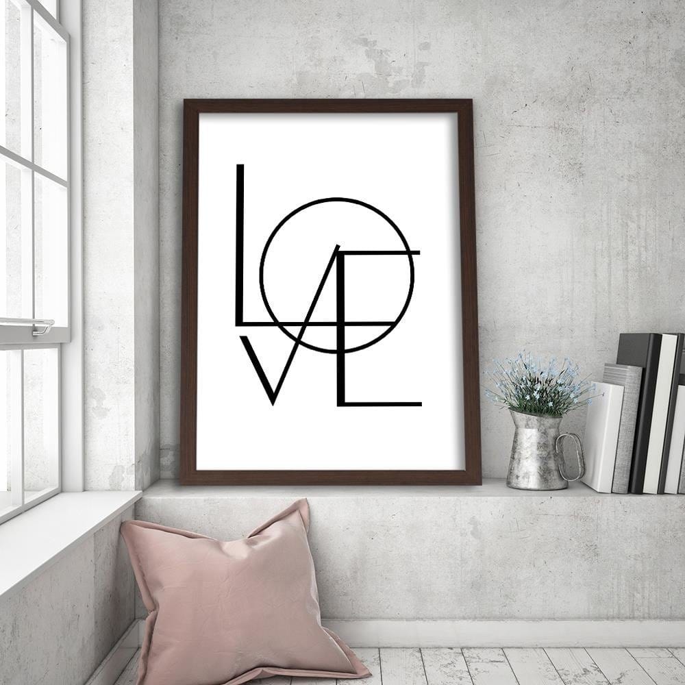 Glezna brūnā rāmī - Love On The White Background Home Trends DECO