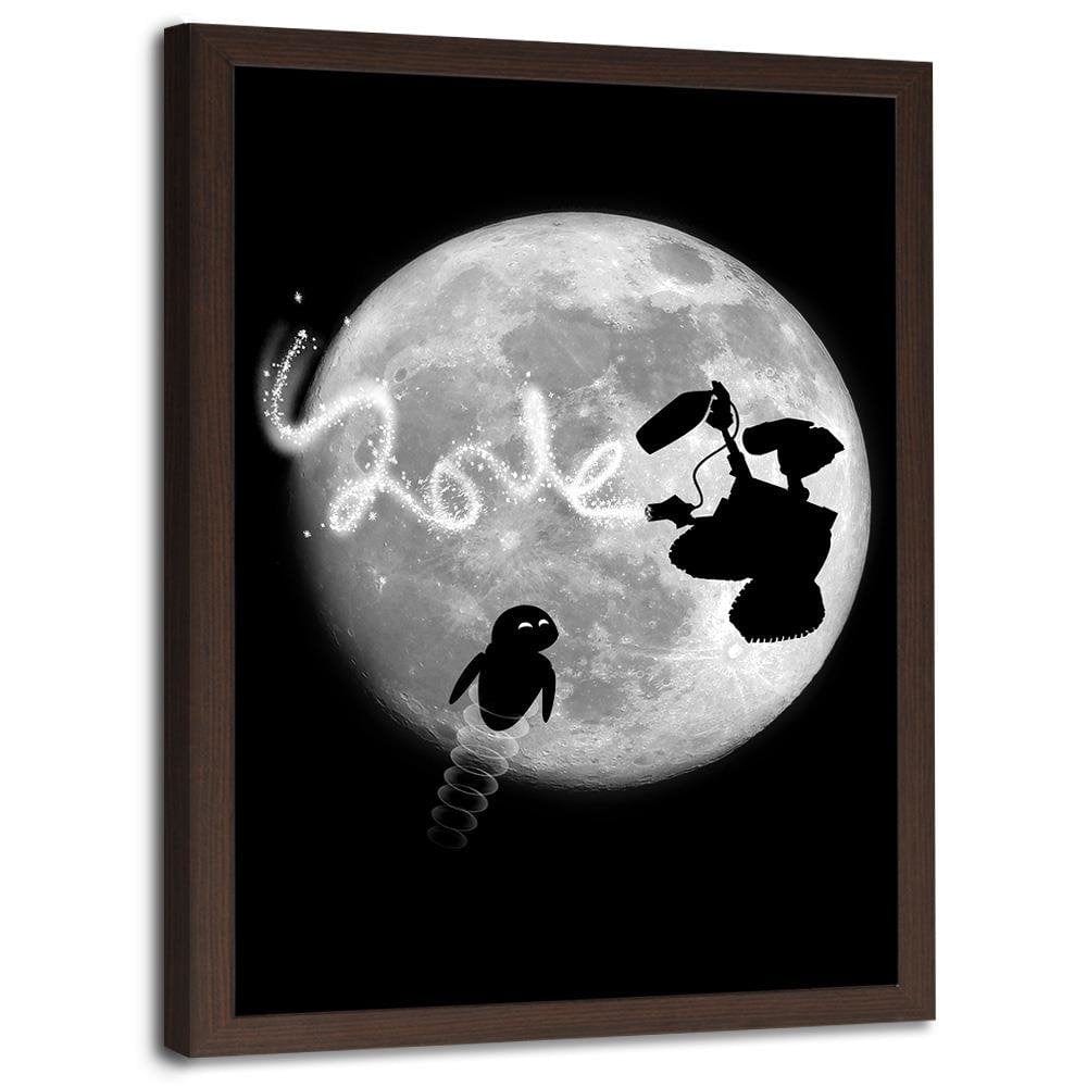 Glezna brūnā rāmī - Love Two Robots Grey Home Trends DECO