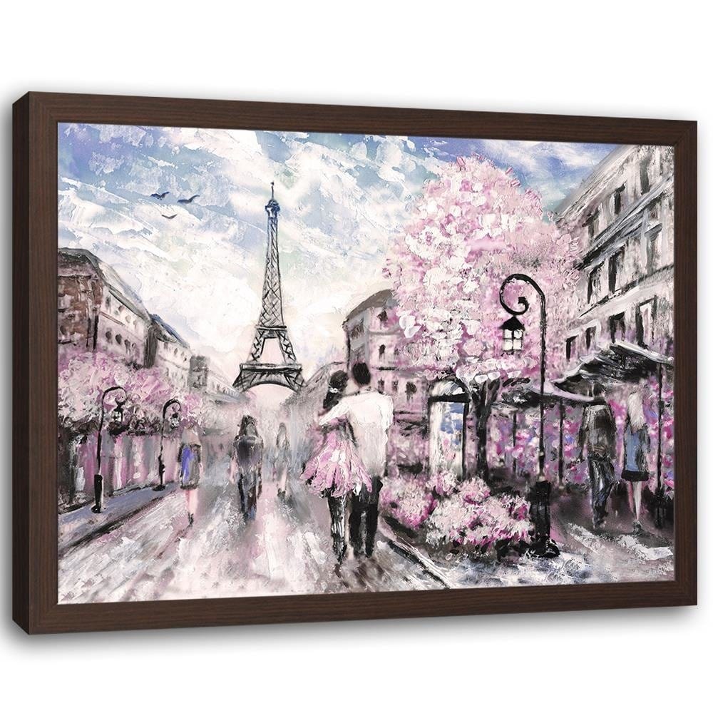 Glezna brūnā rāmī - Lovers In The Paris Home Trends DECO