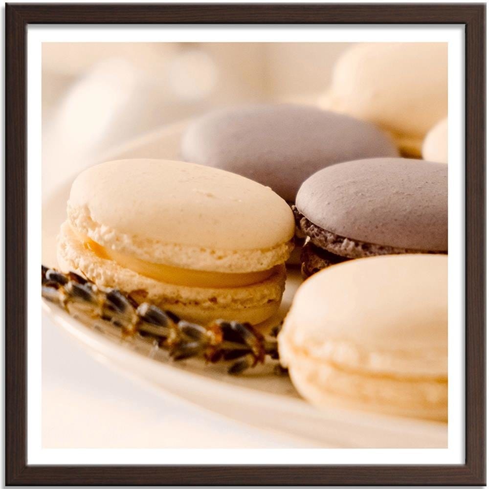 Glezna brūnā rāmī - Macaroons On A Plate Home Trends DECO