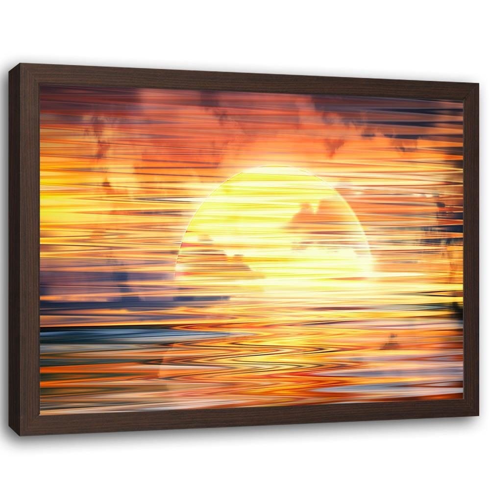 Glezna brūnā rāmī - Magic Sunset Home Trends DECO