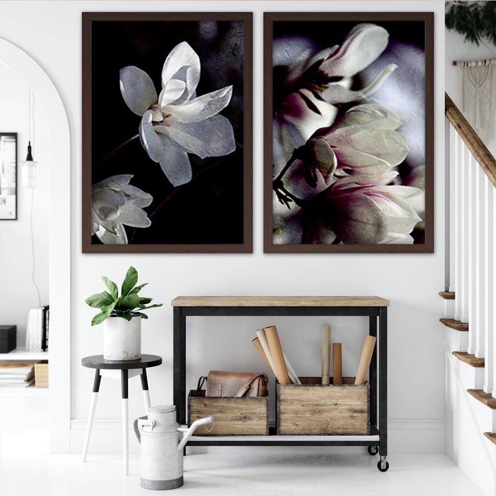 Glezna brūnā rāmī - Magnolia Buds Home Trends DECO