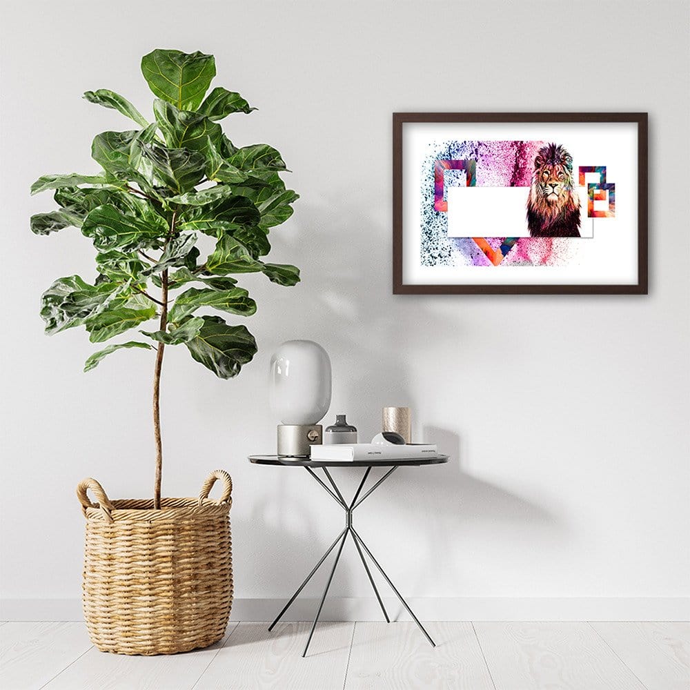Glezna brūnā rāmī - Majestic Lion Home Trends DECO
