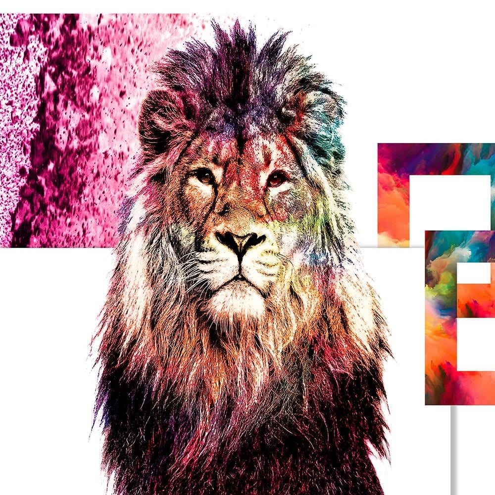 Glezna brūnā rāmī - Majestic Lion Home Trends DECO