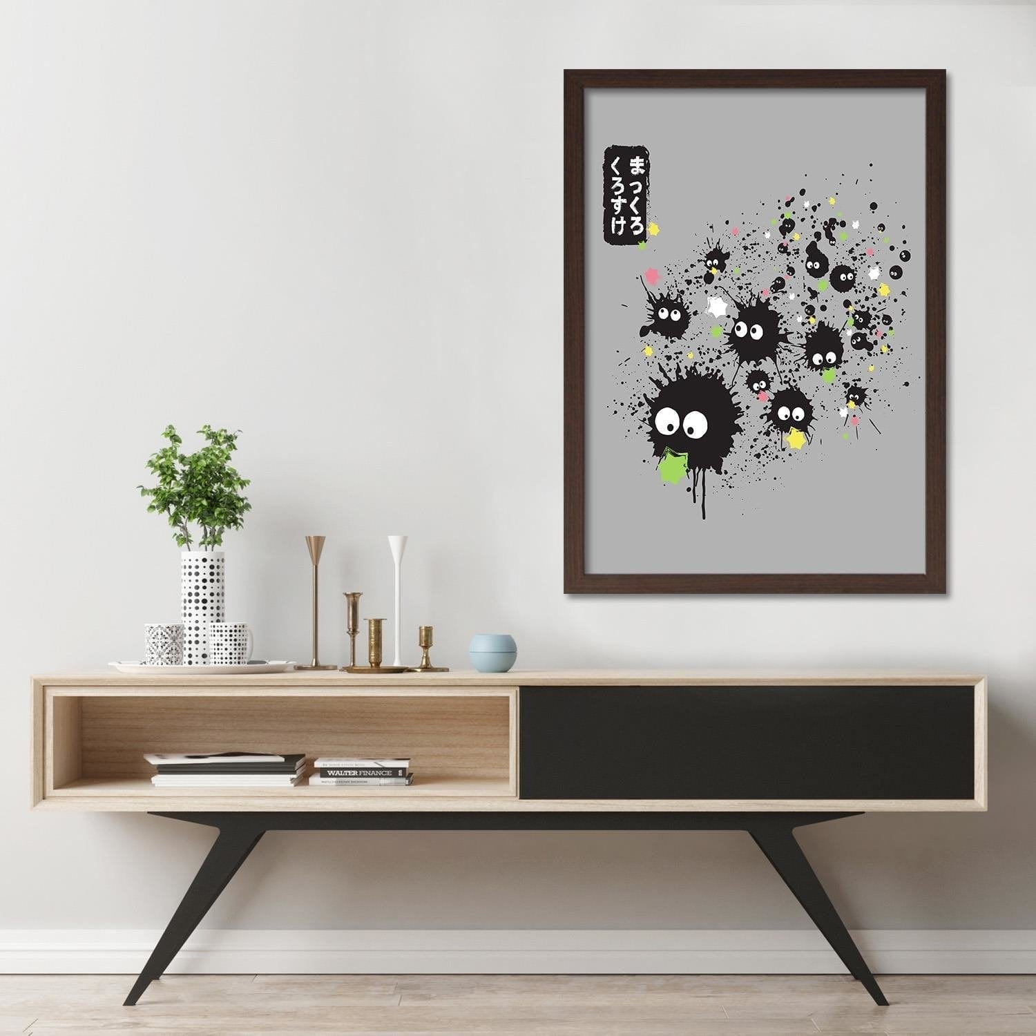 Glezna brūnā rāmī - Makkuro Kurosuke Grey Home Trends DECO