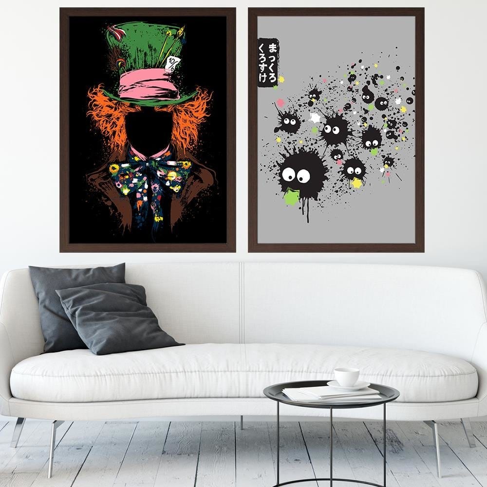 Glezna brūnā rāmī - Makkuro Kurosuke Grey Home Trends DECO