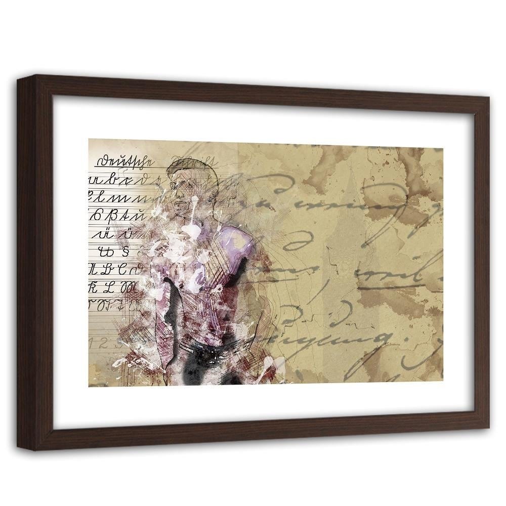 Glezna brūnā rāmī - Man Abstraction Home Trends DECO