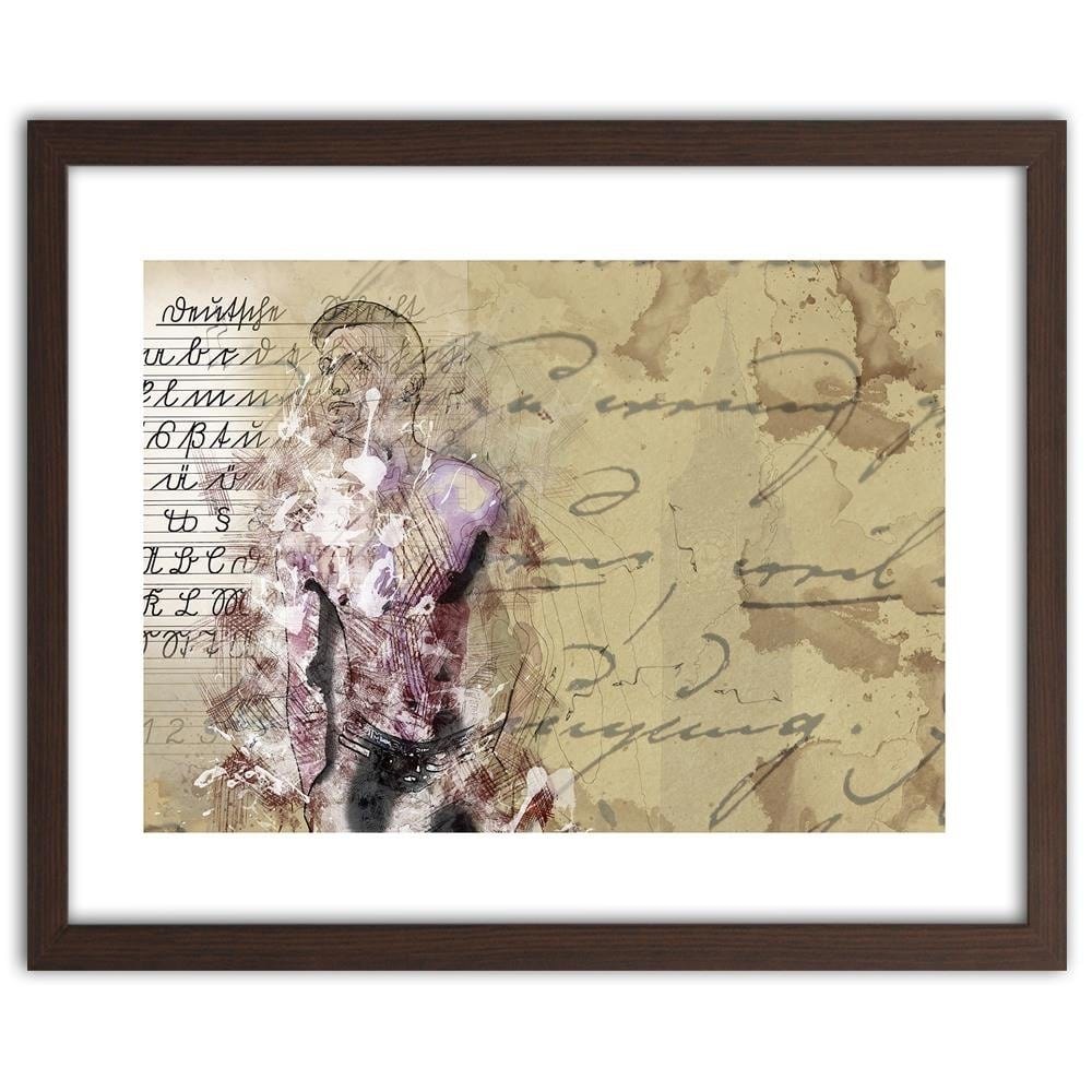 Glezna brūnā rāmī - Man Abstraction Home Trends DECO
