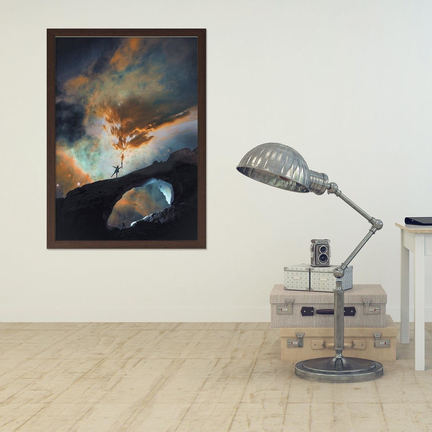 Glezna brūnā rāmī - Man And Clouds Home Trends DECO