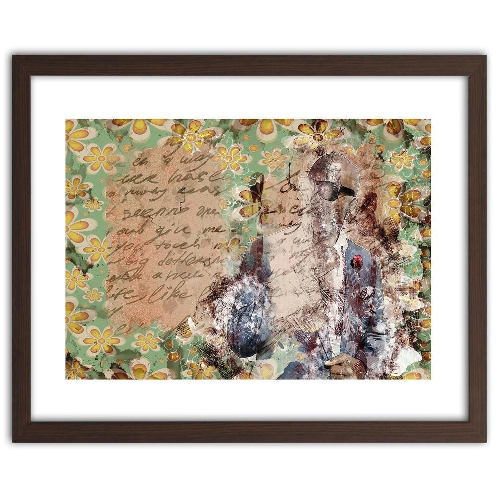 Glezna brūnā rāmī - Man In Suit Abstraction Home Trends DECO