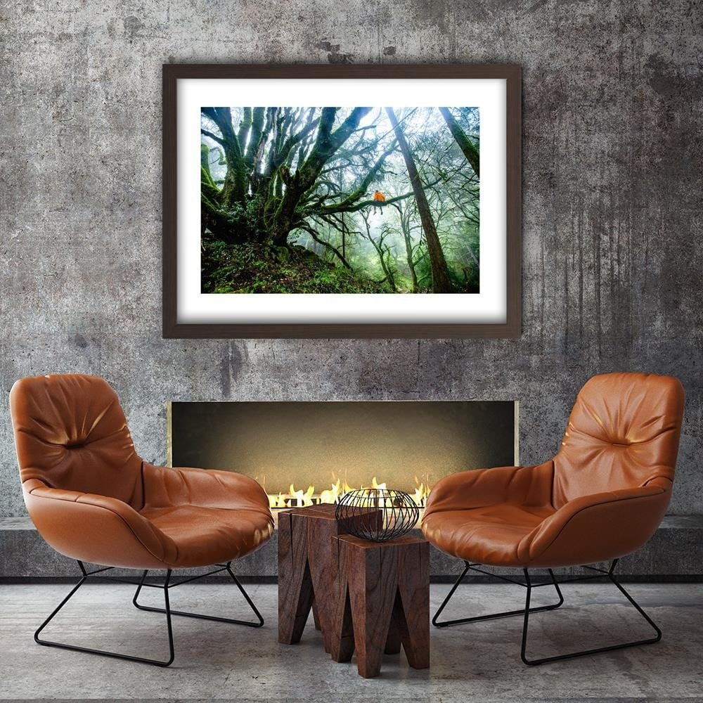 Glezna brūnā rāmī - Man On A Branch Home Trends DECO