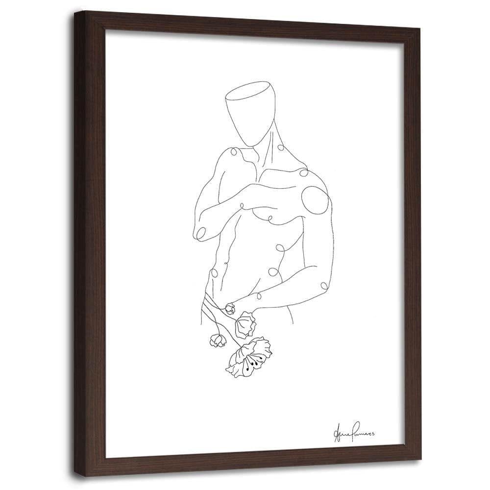 Glezna brūnā rāmī - Man's Figure Of Minimalism Home Trends DECO