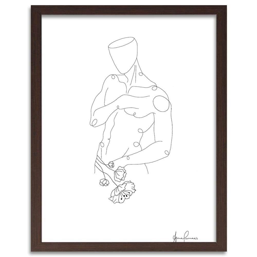 Glezna brūnā rāmī - Man's Figure Of Minimalism Home Trends DECO