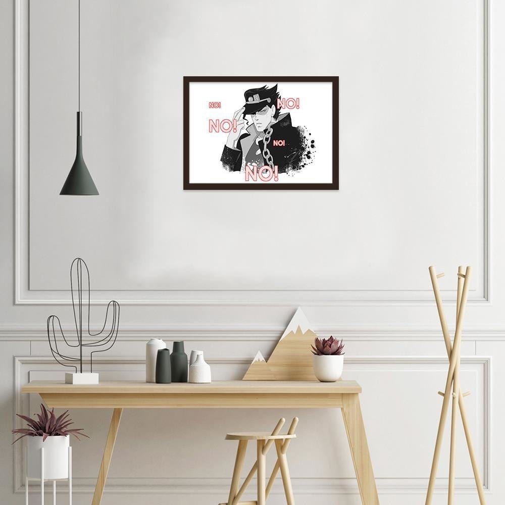 Glezna brūnā rāmī - Manga Boy In A Cap Home Trends DECO