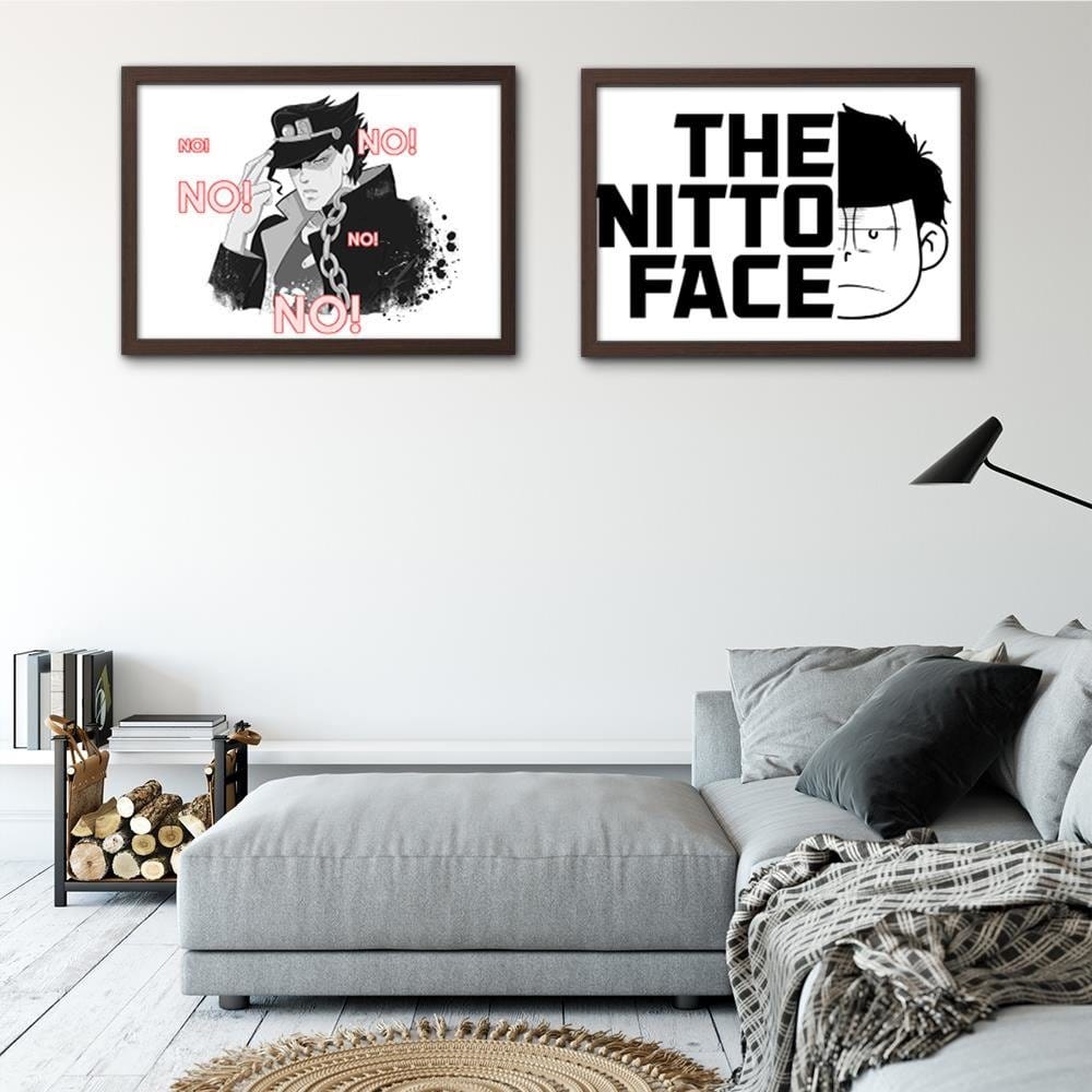 Glezna brūnā rāmī - Manga Boy In A Cap Home Trends DECO