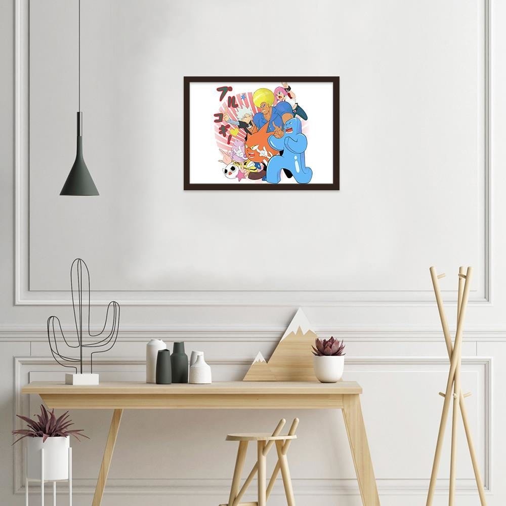 Glezna brūnā rāmī - Manga Color Footpath Home Trends DECO
