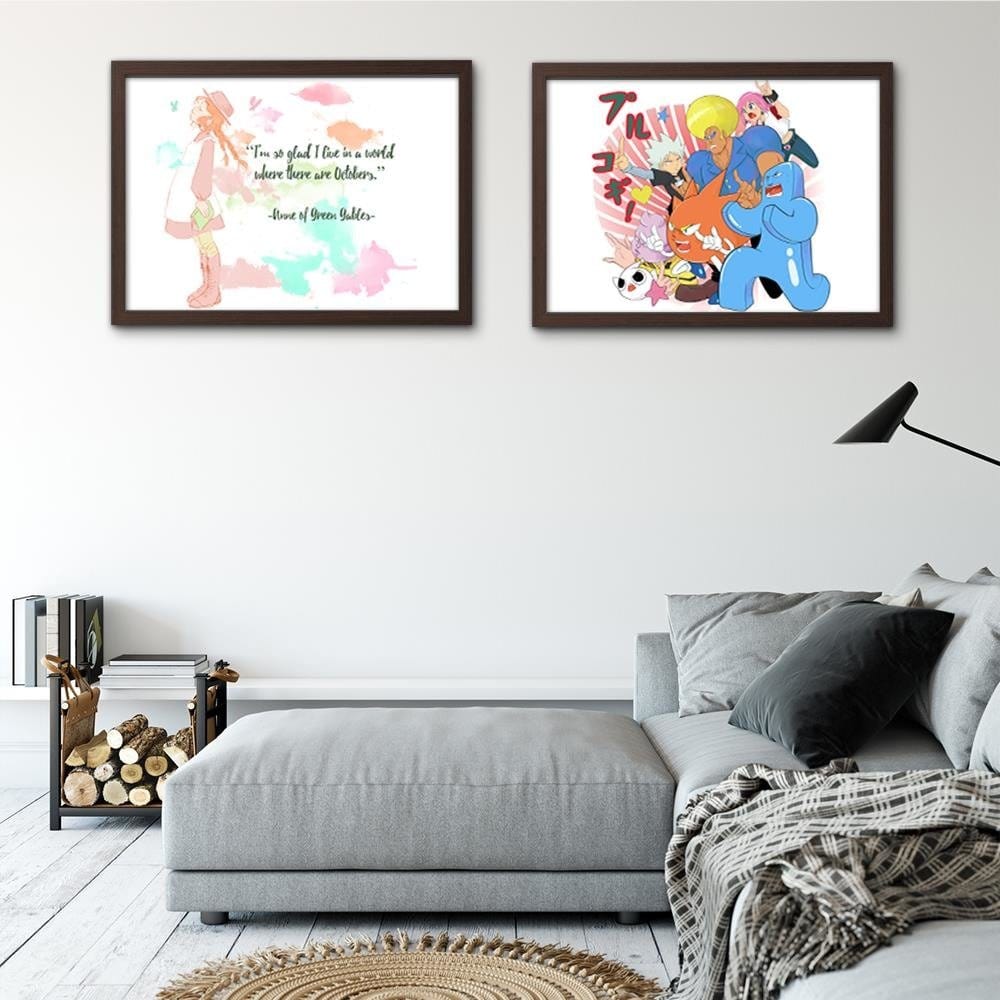 Glezna brūnā rāmī - Manga Color Footpath Home Trends DECO