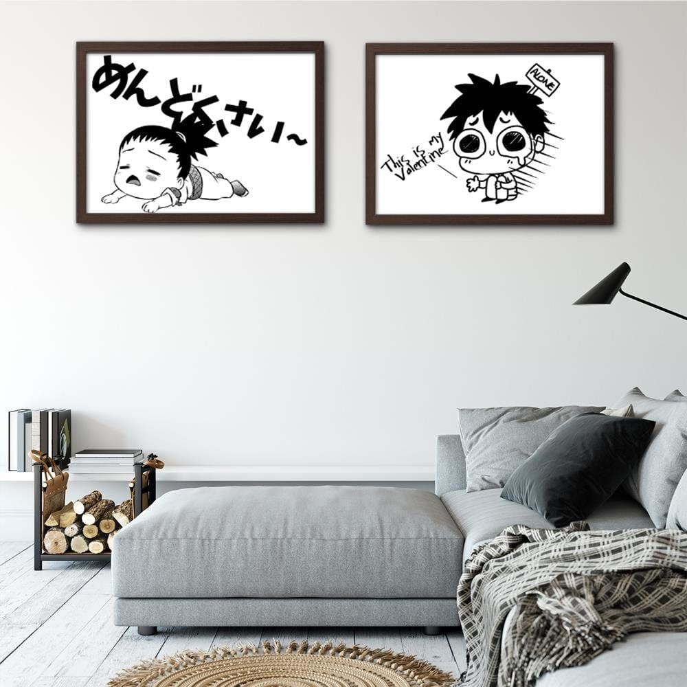 Glezna brūnā rāmī - Manga Little Boy Home Trends DECO
