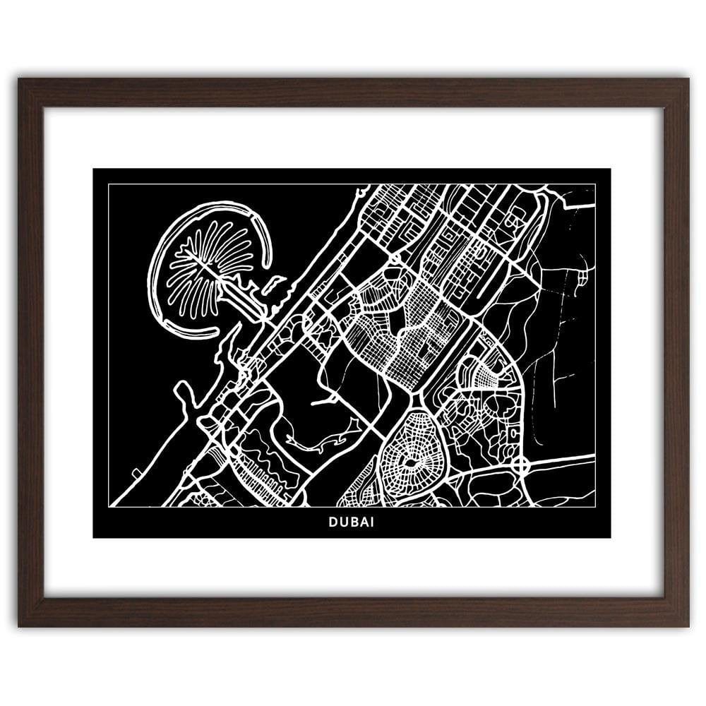 Glezna brūnā rāmī - Map Of Dubai City Plan Home Trends DECO