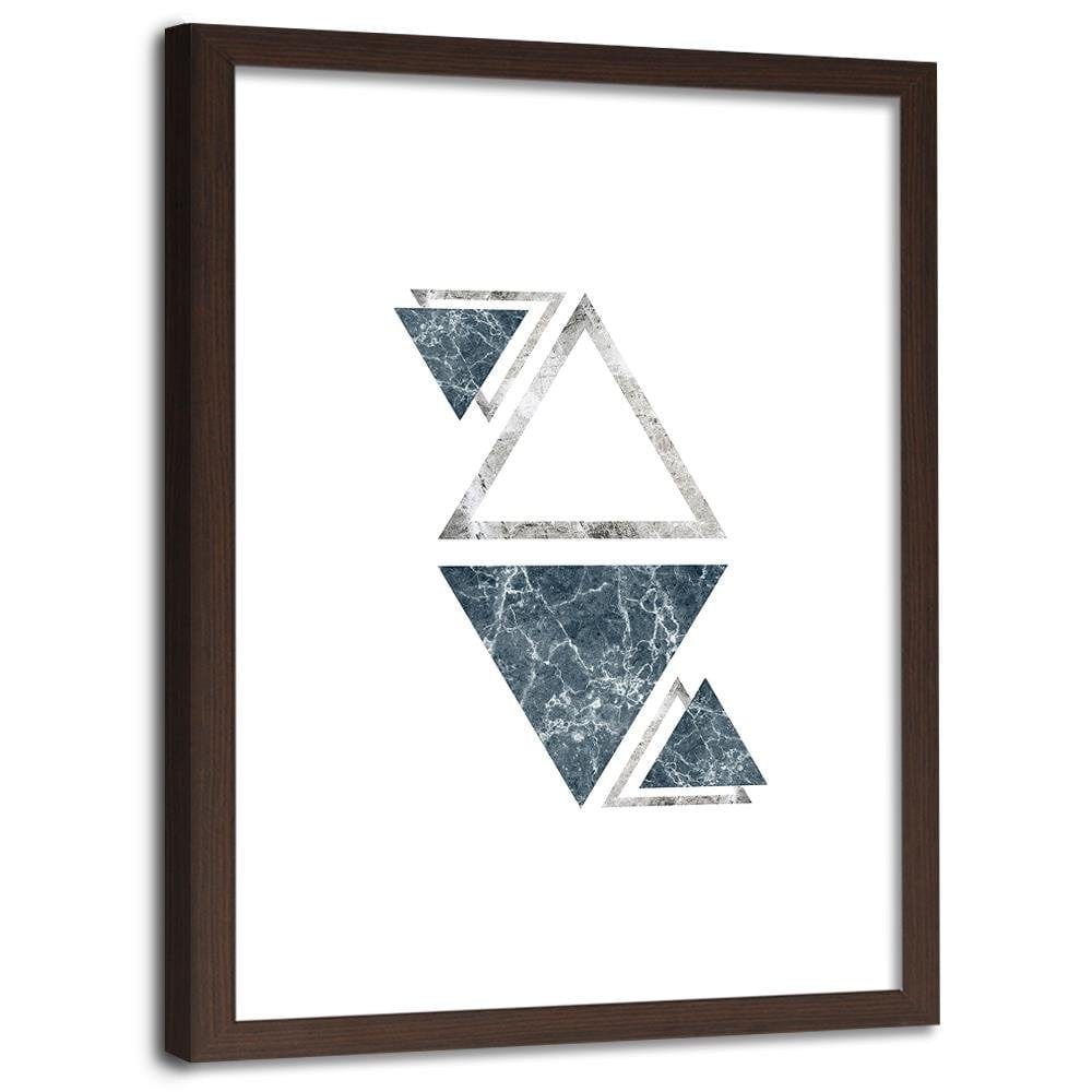 Glezna brūnā rāmī - Marble Triangles - Abstraction Home Trends DECO