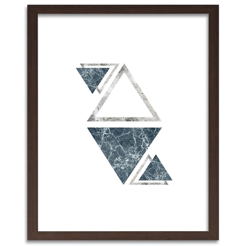 Glezna brūnā rāmī - Marble Triangles - Abstraction Home Trends DECO