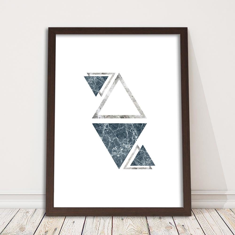 Glezna brūnā rāmī - Marble Triangles - Abstraction Home Trends DECO