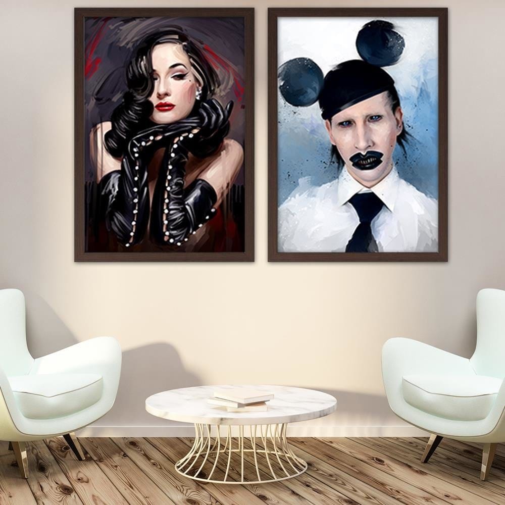 Glezna brūnā rāmī - Marilyn Manson Mouse Home Trends DECO