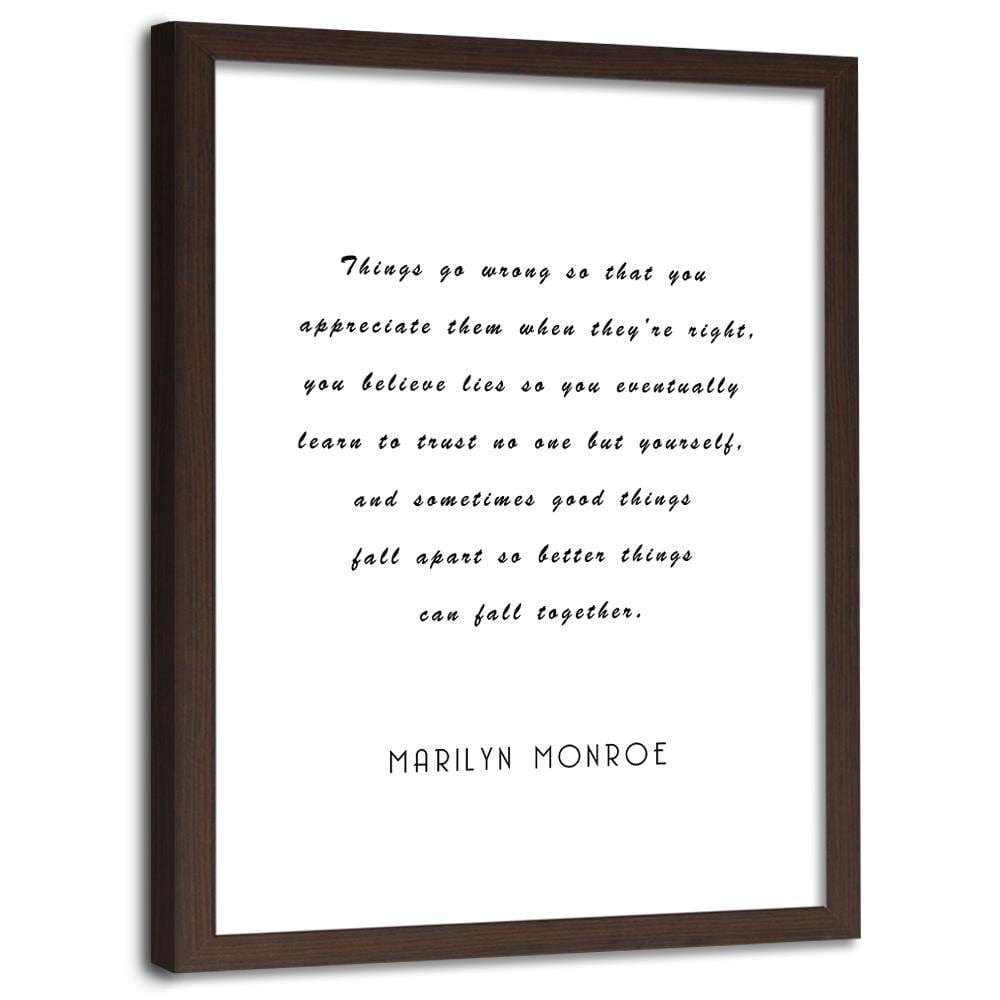 Glezna brūnā rāmī - Marilyn Quote Home Trends DECO