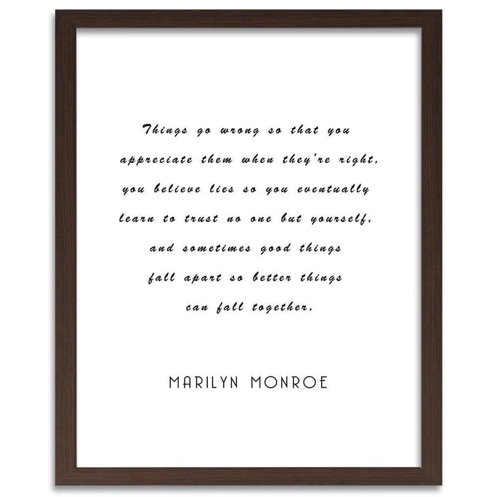 Glezna brūnā rāmī - Marilyn Quote Home Trends DECO
