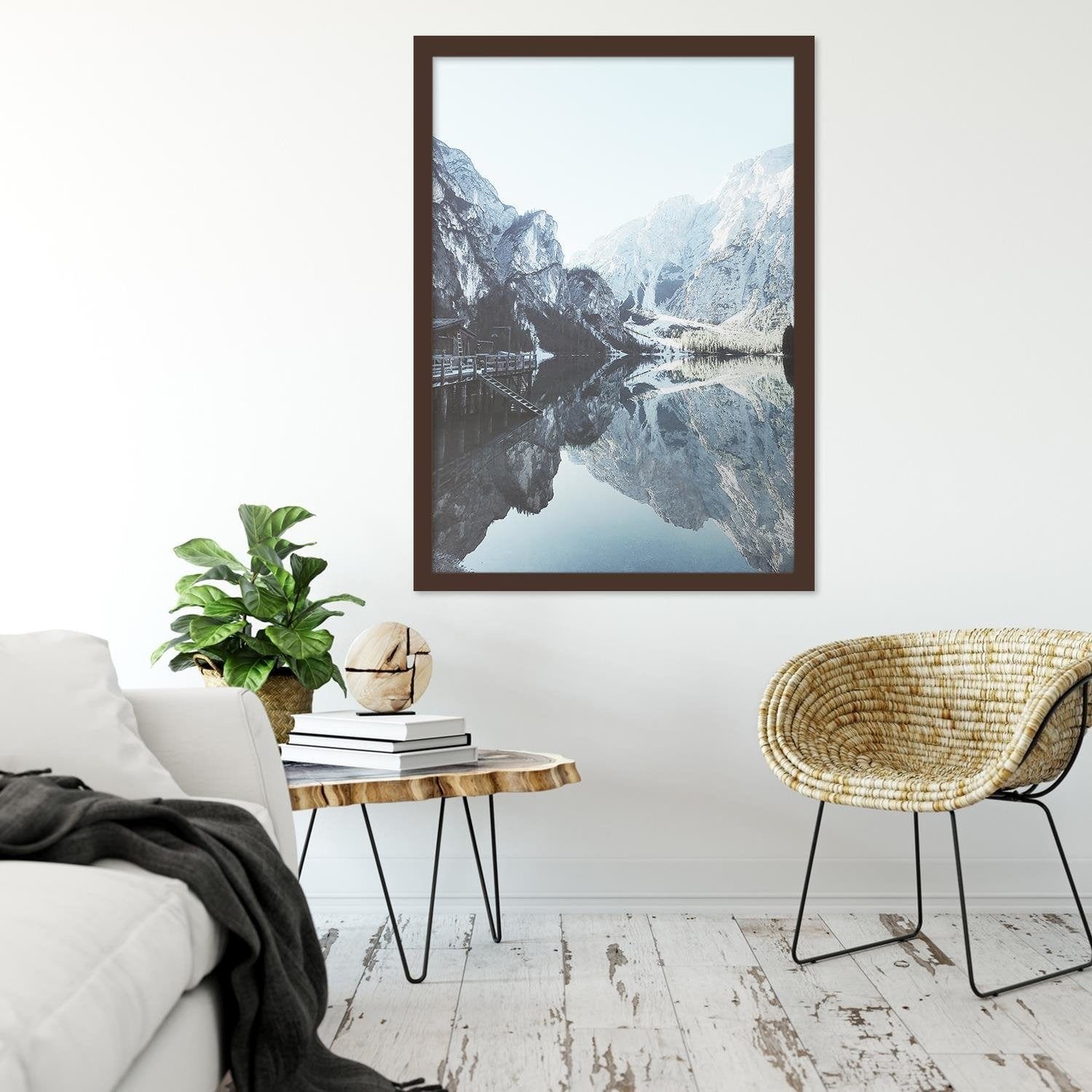 Glezna brūnā rāmī - Marina In The Mountains Home Trends DECO