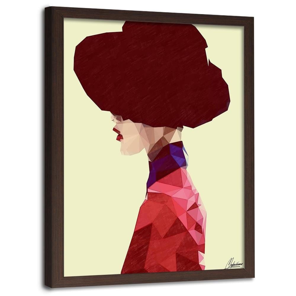 Glezna brūnā rāmī - Maroon Hat Home Trends DECO