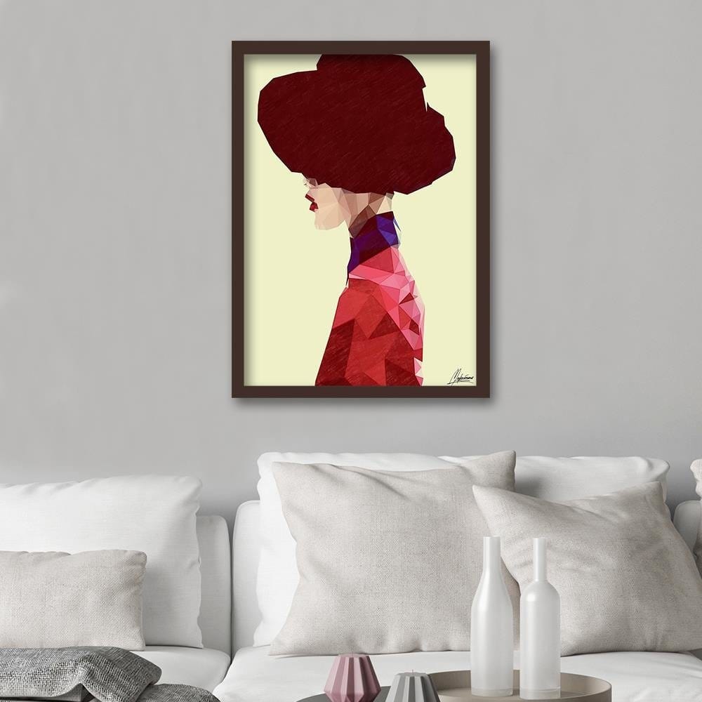 Glezna brūnā rāmī - Maroon Hat Home Trends DECO