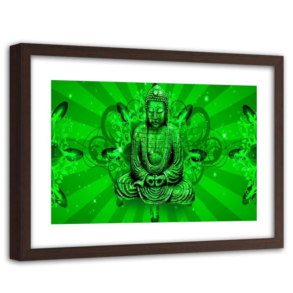 Glezna brūnā rāmī - Meditator Buddha Home Trends DECO