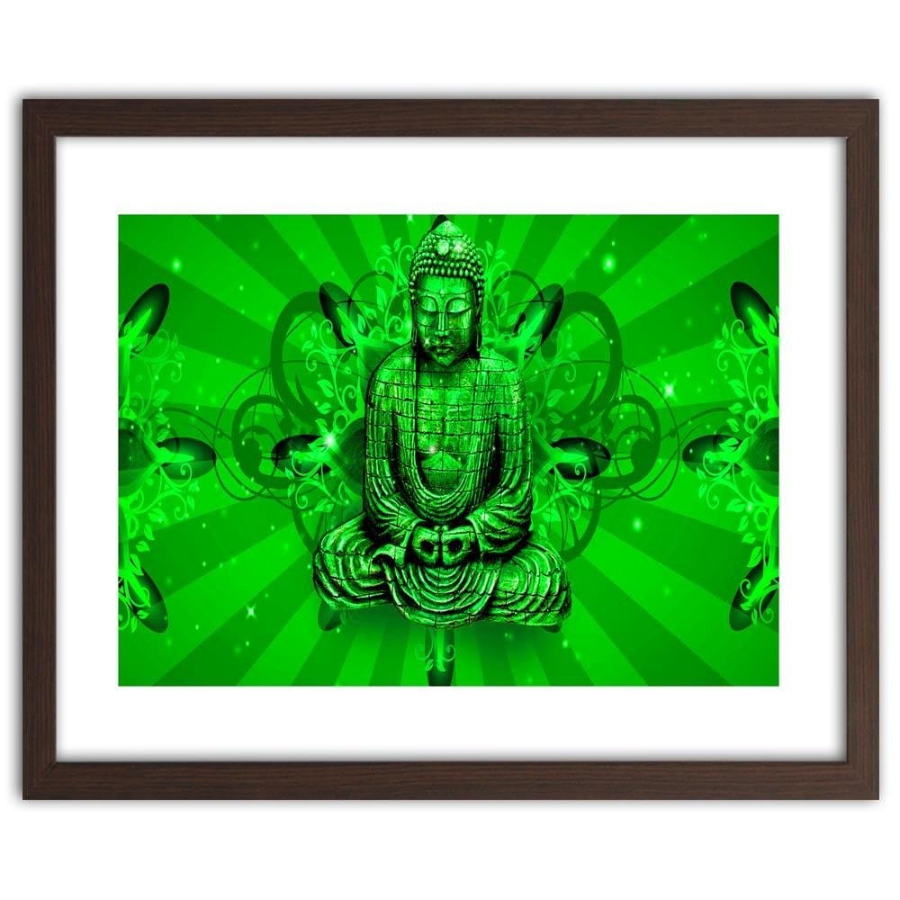 Glezna brūnā rāmī - Meditator Buddha Home Trends DECO