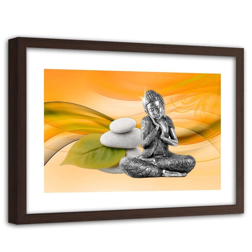 Glezna brūnā rāmī - Metal Buddha Home Trends DECO