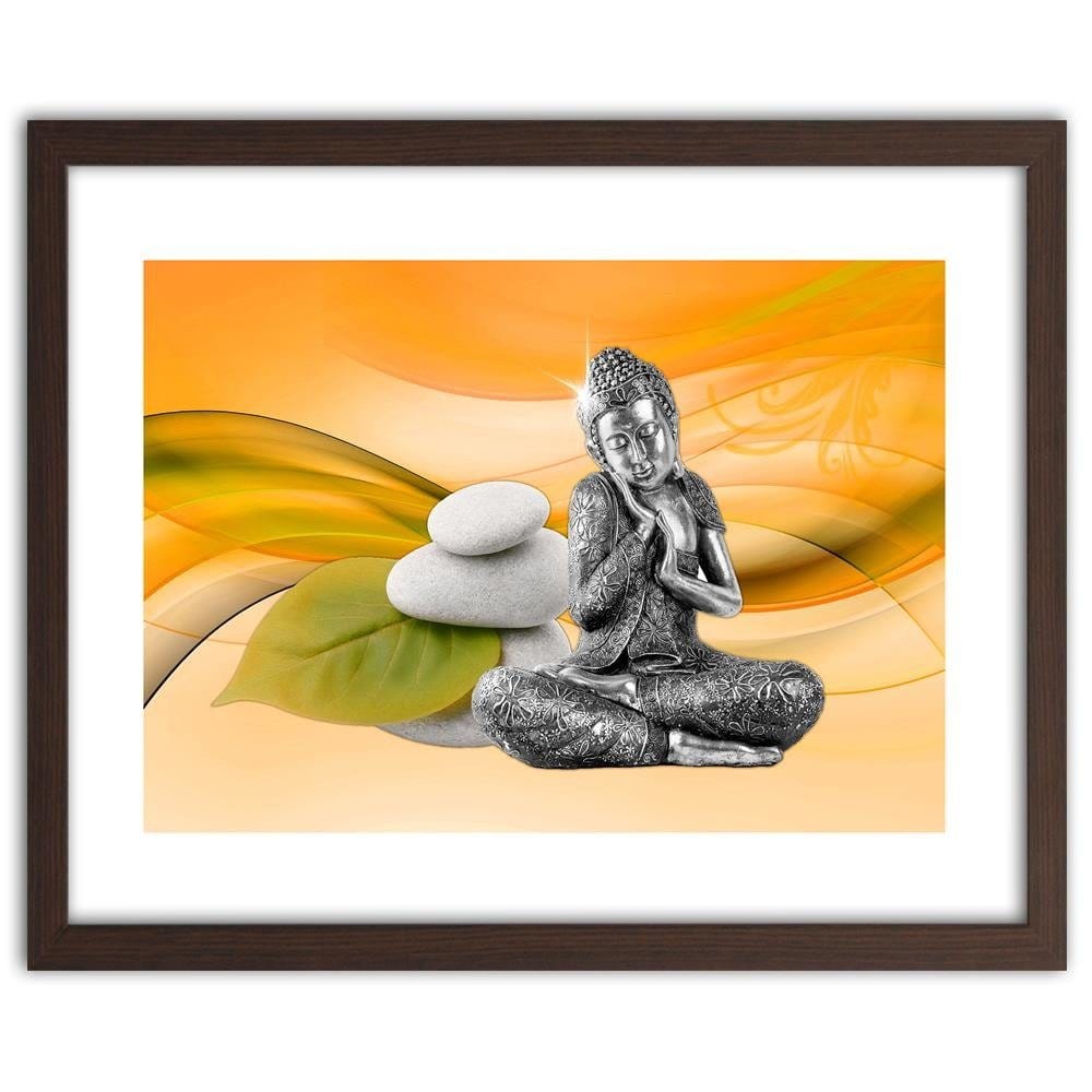 Glezna brūnā rāmī - Metal Buddha Home Trends DECO